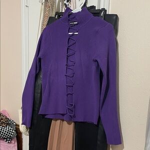 Fashion Nova Purple Lace-Up Sweater